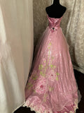 Shiny Sweetheart Neckline Appliques Sequins Ball Gown Long Prom Dress Evening Dress Gala Dress HZ0319
