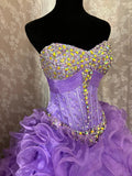 Gorgeous Sweetheart Neckline Sequins Ruffle Ball Gown Long Prom Dress Evening Dress Gala Dress HZ0319