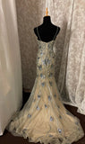 Elegant Spaghetti Straps Sequins Pearl Long Prom Dress Evening Dress Gala Dress HZ0319
