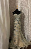 Elegant Spaghetti Straps Sequins Pearl Long Prom Dress Evening Dress Gala Dress HZ0319