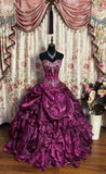 Gorgeous Ball Gown Sweetheart Crystal Long Prom Dress Evening Dress Gala Dress HZ0319