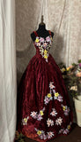 Gorgeous Prom Dress Straps Embroidered Velvet Dancing Dress Evening Dress Gala Dress HZ0319