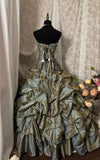 Elegant Prom Dress Sweetheart Pleated Flower Gala Dress Evening Dress Ball Gown HZ0319