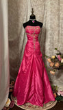 Pretty Prom Dress Strapless Pleated Crystal Gala Dress Evening Dress Dancing Dress HZ0319