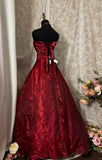 Elegant Prom Dress Strapless Pleated Flower Gala Dress Evening Dress Dancing Dress HZ0319