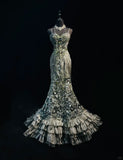 Gorgeous Prom Dress Spaghetti Straps Crystal Backless Gala Dress Evening Dress HZ0319