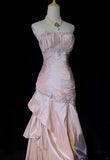Sweet Prom Dress Strapless Crystal Pleated Gala Dress Evening Dress Customized Dress HZ0319
