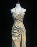 Elegant Prom Dress Spaghetti Straps Beading Pleated Gala Dress Evening Dress Customized Dress HZ0319