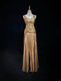 Shiny Prom Dress Spaghetti Straps Sequins Crystal Pleated Gala Dress Evening Dress Customized Dress HZ0319