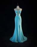 Sexy Prom Dress Split Beading Gala Dress Evening Dress Customized Dress HZ0319