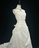 Elegant Prom Dress Strapless Beading Pleated Wedding Dress Evening Dress Customized Dress HZ0319