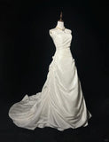 Elegant Prom Dress Strapless Beading Pleated Wedding Dress Evening Dress Customized Dress HZ0319