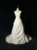 Elegant Prom Dress Strapless Beading Pleated Wedding Dress Evening Dress Customized Dress HZ0319