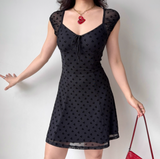 Cute Women Dress A Line Print Summer Vacation Dress Teeage Girl Date Dress HZ0319