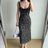 Vacation Women Dress Ruffle Print Floral Summer Seaside Dress Teenage Girl Date Dress HZ0319