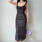 Vacation Women Dress Ruffle Print Floral Summer Seaside Dress Teenage Girl Date Dress HZ0319