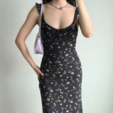 Vacation Women Dress Ruffle Print Floral Summer Seaside Dress Teenage Girl Date Dress HZ0319