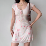 Pretty Women Dress A Line Print Summer Vacation Seaside Dress Teenage Girl Date Dress HZ0319