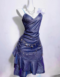 Shiny Homecoming Dress Tight Sweetheart Ruffle Short Prom Dress Party Dress Cocktail Dress Birthday Outfits HZ0319