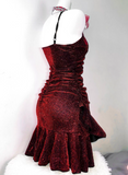 Charming Homecoming Dress Tight Spaghetti Straps Wine Red Short Prom Dress Party Dress Cocktail Dress HZ0319