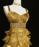 Elegant Short Prom Dress Spaghetti Straps Pleated Ruffle Evening Dress Gala Dress Birthday Outfits HZ0319