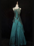 Formal Prom Dress Asymmetrical Straps Beading Tiered Evening Dress Gala Dress Business Dinner Dress HZ0319