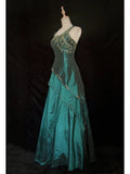 Formal Prom Dress Asymmetrical Straps Beading Tiered Evening Dress Gala Dress Business Dinner Dress HZ0319