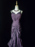 Elegant Prom Dress Spaghetti Straps Pleated Tiered Mermaid Dress Evening Dress Gala Dress HZ0319