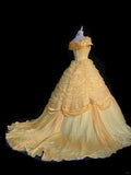 Sweet Customized Ball Gown Off the Shoulder Pleated Tulle Evening Dress Gala Dress Party Dresses Princess Dress HZ0319