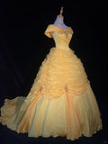 Sweet Customized Ball Gown Off the Shoulder Pleated Tulle Evening Dress Gala Dress Party Dresses Princess Dress HZ0319