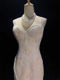 Elegant Wedding Dress Spaghetti Straps Lace Train Wedding Dress Evening Dress Gala Dress HZ0319