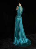 Gorgeous Prom Dress V-neck Pleated Beading Evening Dress Gala Dress Business Dinner Dress HZ0319