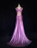 Elegant Prom Dress V-neck Pleated Long Evening Dress Business Dinner Dress Gala Dress HZ0319