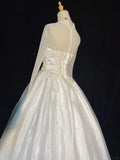 Elegant Wedding Dress Square Neck Pearl Wedding Dress Ball Gown Gala Dress Prom Dress HZ0319