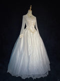 Elegant Wedding Dress Square Neck Pearl Wedding Dress Ball Gown Gala Dress Prom Dress HZ0319