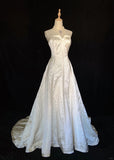 Pretty Wedding Dress A Line Strapless Train Wedding Dress Gala Dress Prom Dress HZ0319