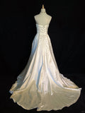 Pretty Wedding Dress A Line Strapless Train Wedding Dress Gala Dress Prom Dress HZ0319