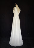 Charming Wedding Dress V-neck Pleated Backless Wedding Dress Gala Dress Prom Dress HZ0319