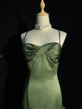 Pretty Prom Dress Spaghetti Straps Pleated Evening Dress Gala Dress Business Dinner Dress HZ0319