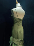 Pretty Prom Dress Spaghetti Straps Pleated Evening Dress Gala Dress Business Dinner Dress HZ0319