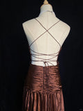 Gorgeous Prom Dress Spaghetti Straps Pleated Business Dinner Dress Evening Dress Gala Dress HZ0319