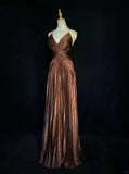Gorgeous Prom Dress Spaghetti Straps Pleated Business Dinner Dress Evening Dress Gala Dress HZ0319