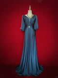 Gorgeous Prom Dress Pleated Floor Length Business Dinner Dress Evening Dress Gala Dress HZ0319