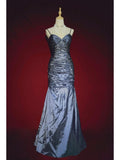 Elegant Prom Dress Spaghetti Straps Pleated Gala Dress Evening Dress Business Dinner Dress Mermaid Dress HZ0319