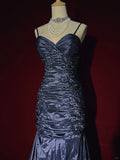 Elegant Prom Dress Spaghetti Straps Pleated Gala Dress Evening Dress Business Dinner Dress Mermaid Dress HZ0319