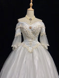 Elegant Wedding Dress Sweetheart Neck Pearl Gala Dress Evening Dress Birthday Outfits Ball Gown HZ0319