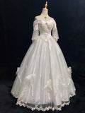 Elegant Wedding Dress Sweetheart Neck Pearl Gala Dress Evening Dress Birthday Outfits Ball Gown HZ0319