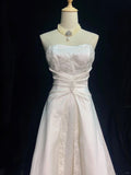 Elegant Prom Dress Strapless Pleated Beading Prom Gown Evening Dress Business Dinner Dress Gala Dress HZ0319