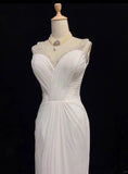 Elegant Prom Dress White Pleated Crystal Prom Gown Evening Dress Gala Dress Business Dinner Dress HZ0319