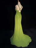 Charming Prom Dress Spaghetti Straps Pleated Backless Prom Gown Gala Dress Business Dinner Dress Evening Dress HZ0319